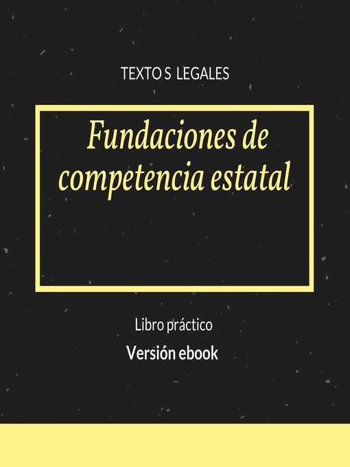 Title details for Fundaciones de competencia estatal by Joan Pazos - Available